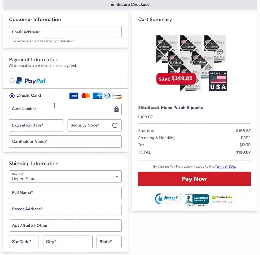 EliteBoost Men’s Patch Order Page